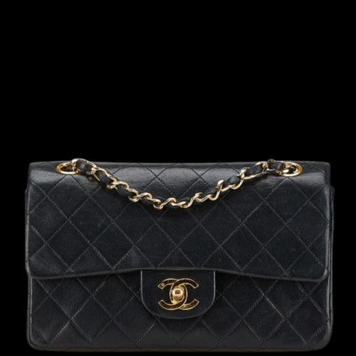 Black Leather Chanel Flap Bag