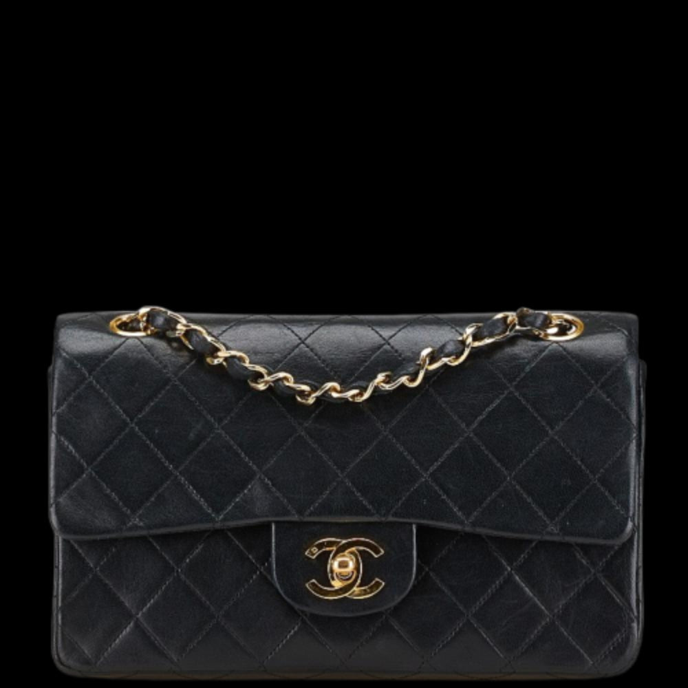 Black Leather Chanel Flap Bag