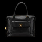 Black Leather Chanel Flap Bag