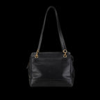 Black Leather Chanel Shoulder Bag