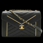 Black Leather Chanel Shoulder Bag