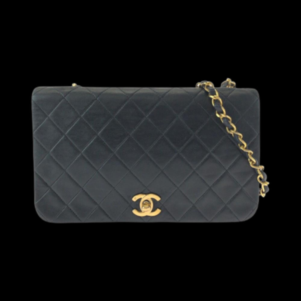 Black Leather Chanel Flap Bag