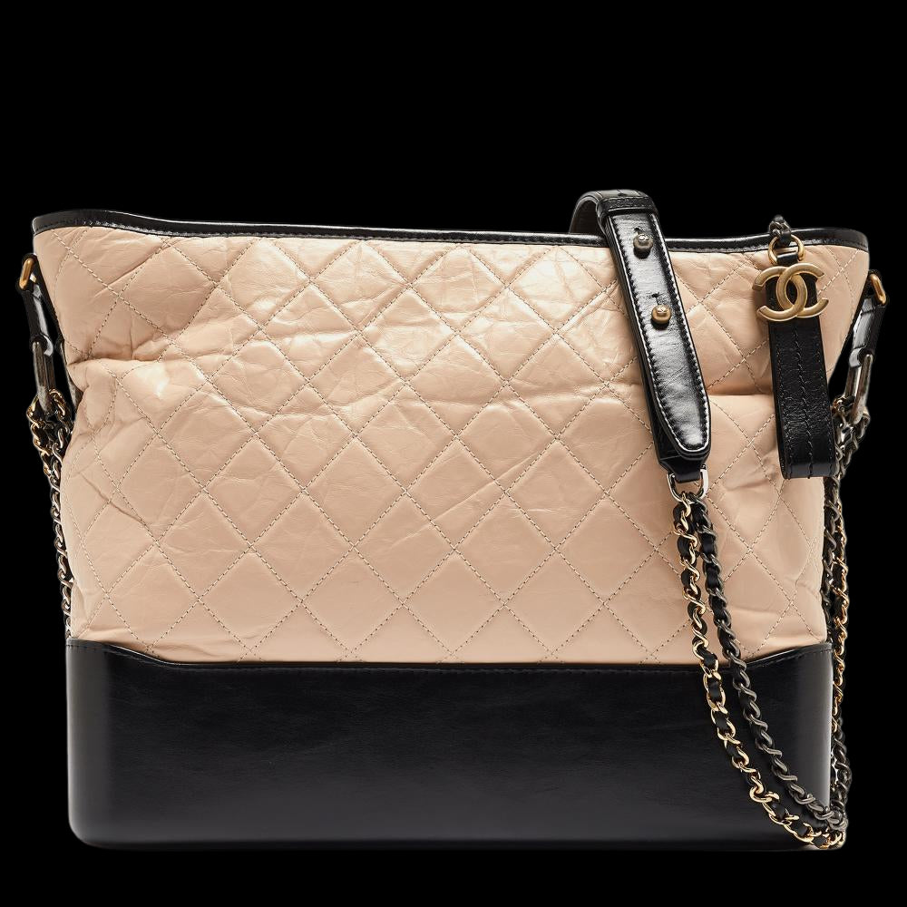 Black Leather Chanel Shoulder Bag