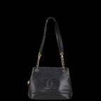Black Leather Chanel Shoulder Bag