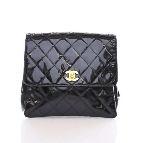 Black Leather Chanel Backpack