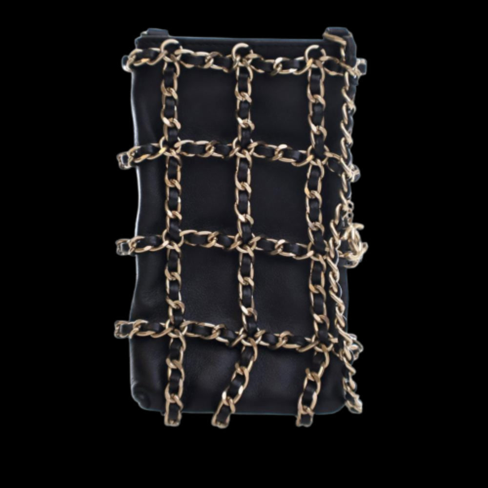 Black Leather Chanel Crossbody Bag