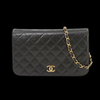 Black Leather Chanel Shoulder Bag