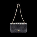Black Leather Chanel Flap Bag