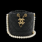 Black Leather Chanel Shoulder Bag