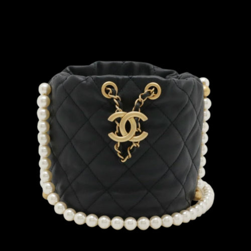 Black Leather Chanel Shoulder Bag