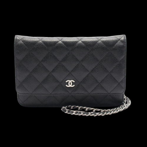 Black Leather Chanel Crossbody Bag