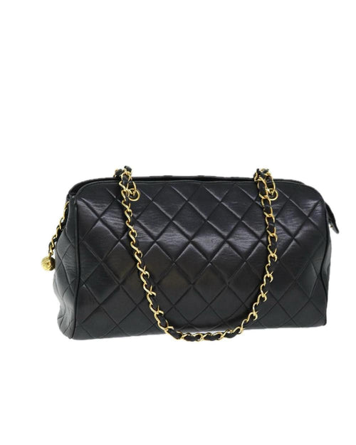 Black Leather Chanel Shoulder Bag
