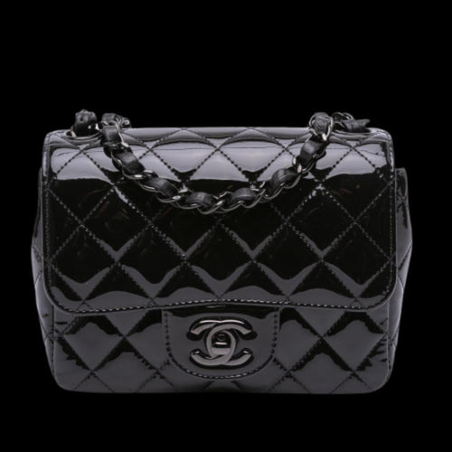 Black Leather Chanel Flap Bag