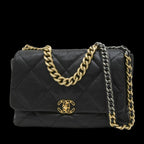 Black Leather Chanel Shoulder Bag