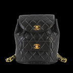 Black Leather Chanel Backpack
