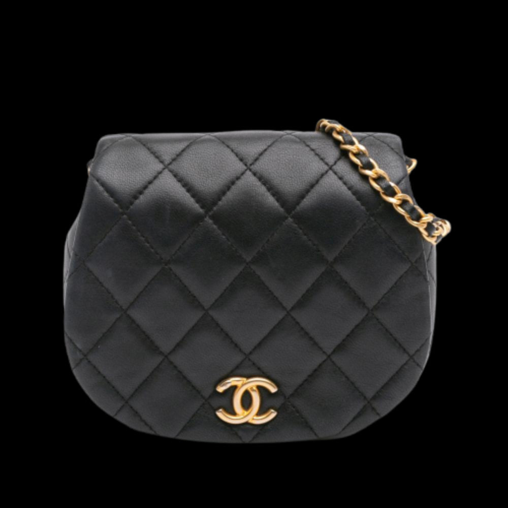 Black Leather Chanel Crossbody Bag