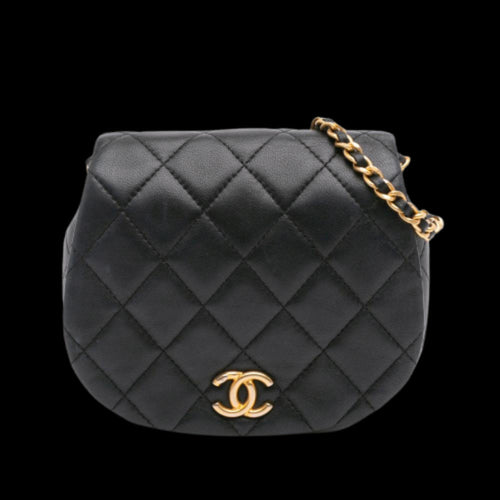 Black Leather Chanel Crossbody Bag