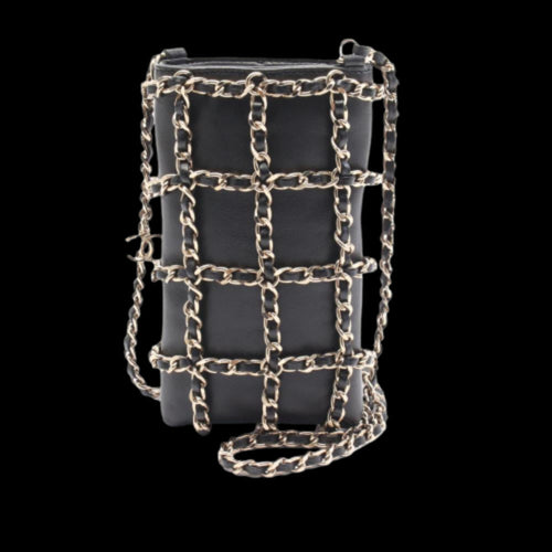 Black Leather Chanel Crossbody Bag