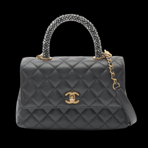 Black Leather Chanel Flap Bag