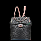 Black Leather Chanel Backpack