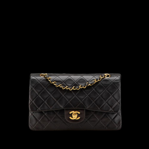 Black Leather Chanel Flap Bag