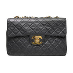 Black Leather Chanel Shoulder Bag