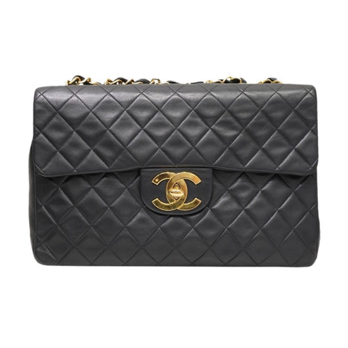 Black Leather Chanel Shoulder Bag