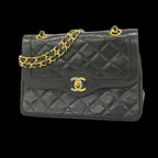 Black Leather Chanel Flap Bag