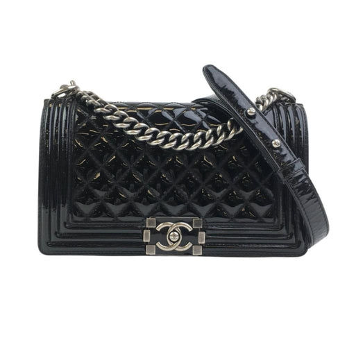 Black Leather Chanel Shoulder Bag