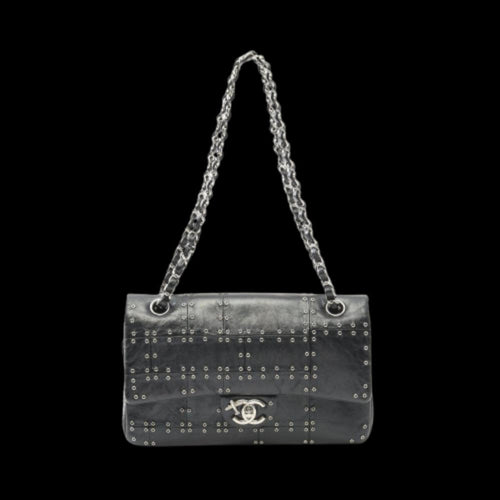 Black Leather Chanel Flap Bag