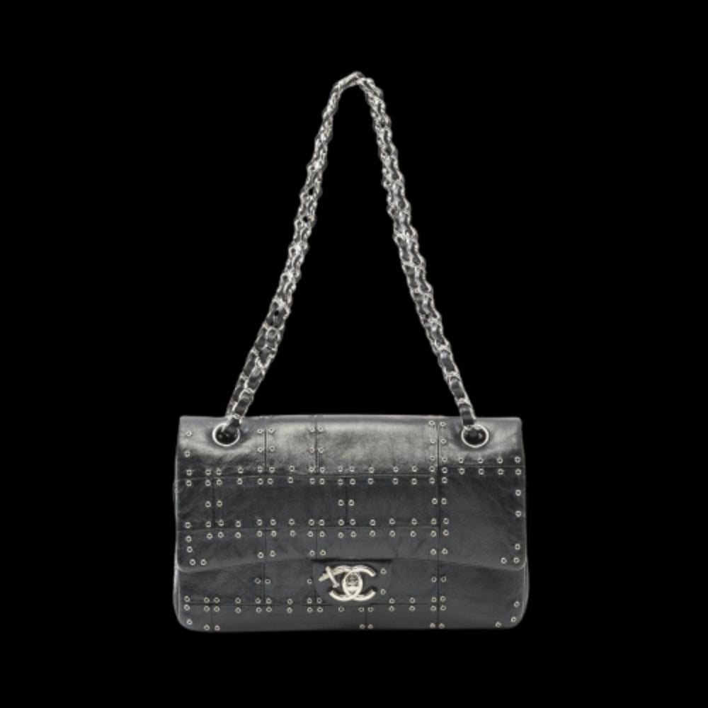 Black Leather Chanel Flap Bag