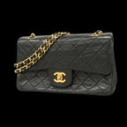 Black Leather Chanel Flap Bag
