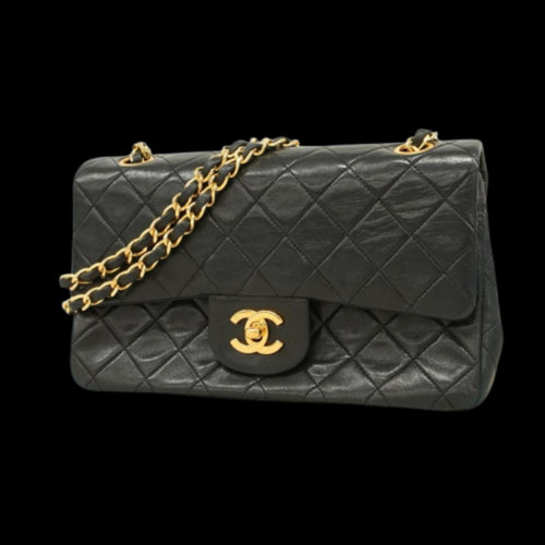 Black Leather Chanel Flap Bag