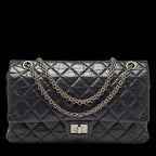 Black Leather Chanel Flap Bag