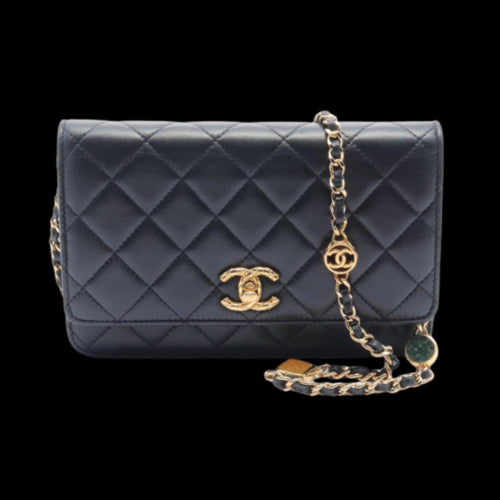 Black Leather Chanel Crossbody Bag