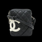 Black Leather Chanel Shoulder Bag