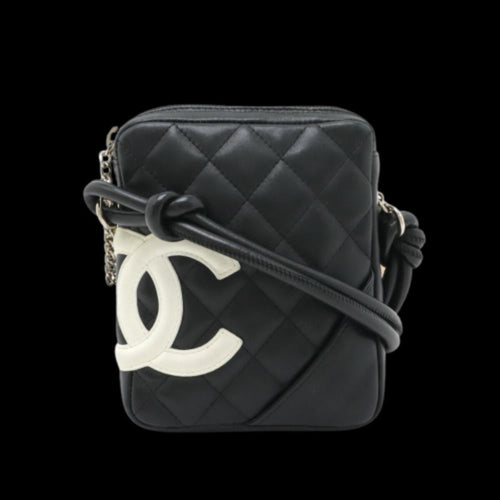 Black Leather Chanel Shoulder Bag