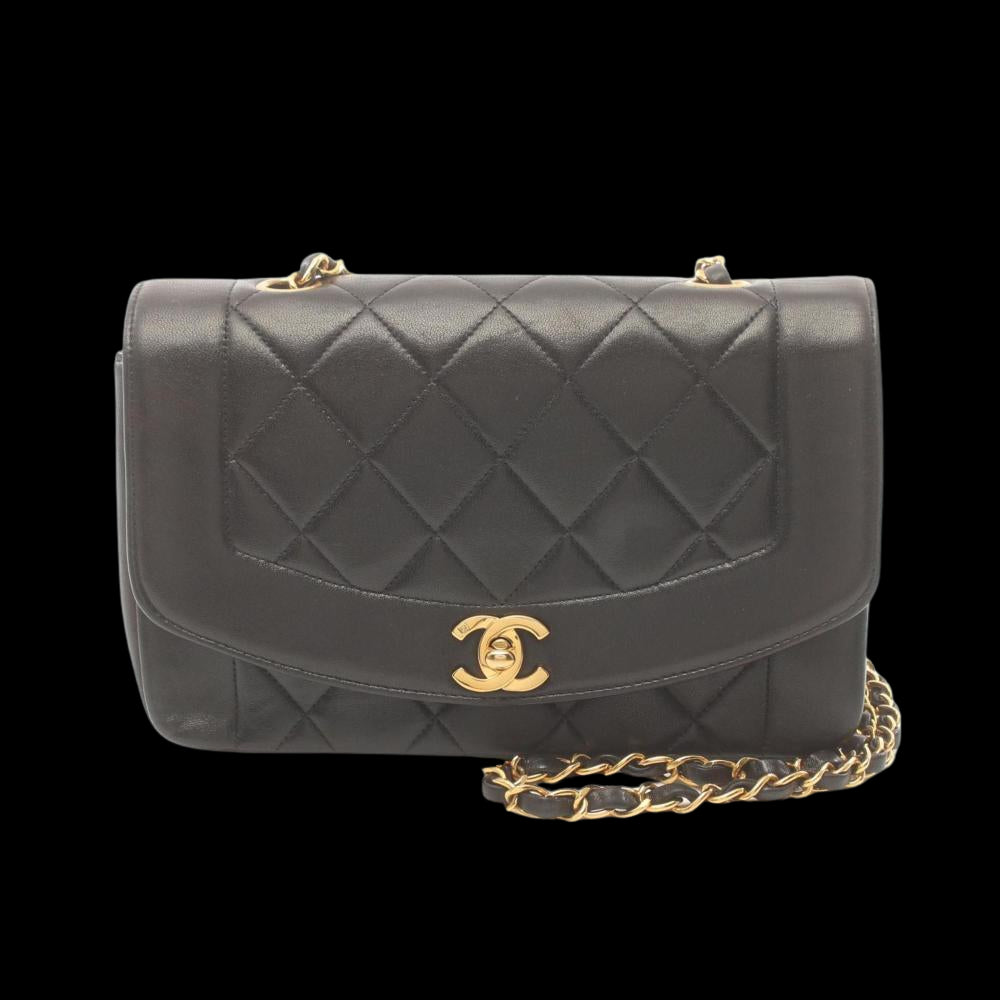 Black Leather Chanel Flap Bag