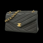 Black Leather Chanel Crossbody Bag