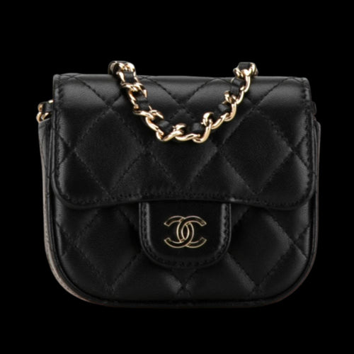 Black Leather Chanel Wallet On Chain