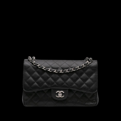 Black Leather Chanel Flap Bag