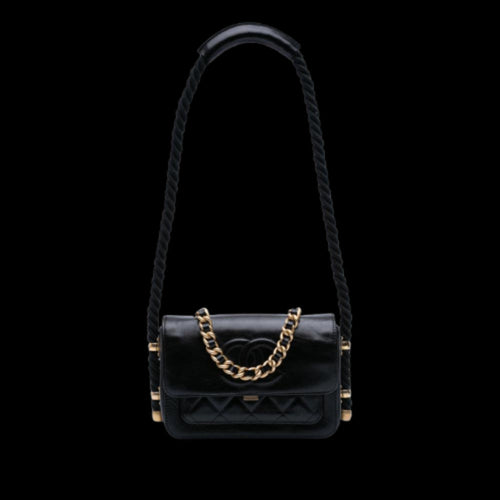 Black Leather Chanel Flap Bag