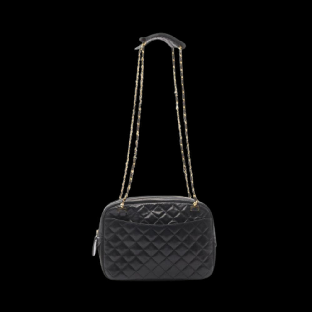 Black Leather Chanel Shoulder Bag