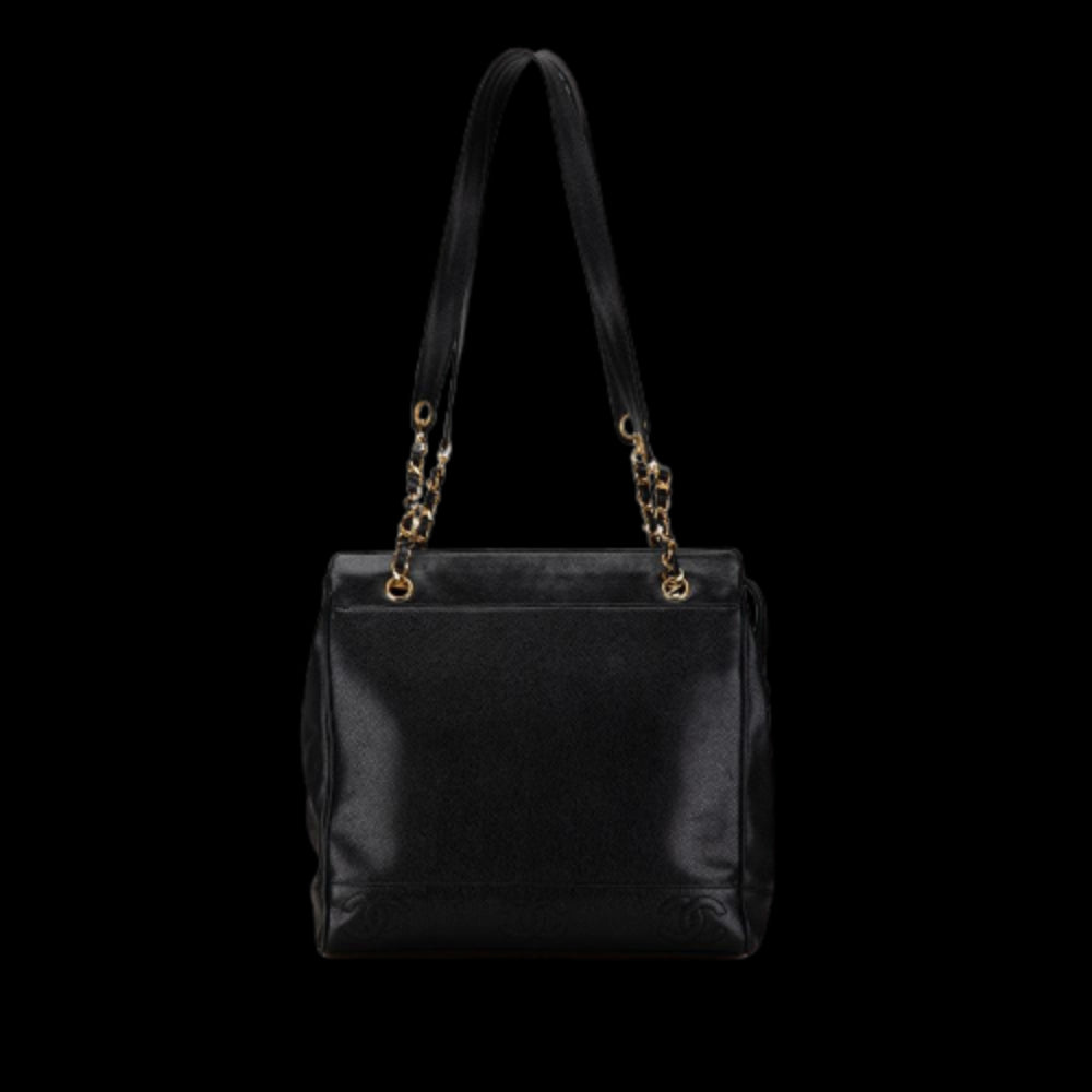 Black Leather Chanel Shoulder Bag