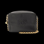 Black Leather Chanel Shoulder Bag