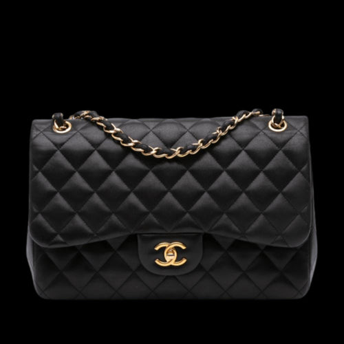 Black Leather Chanel Flap Bag