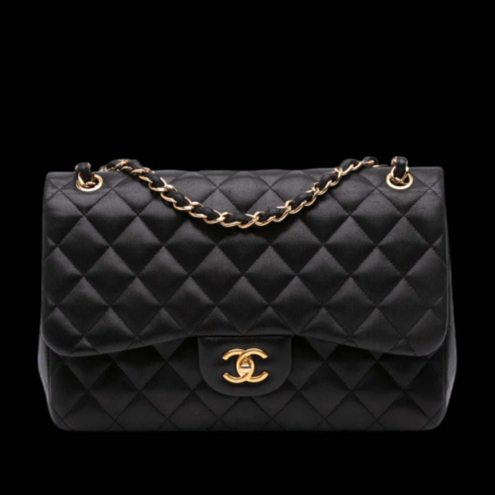 Black Leather Chanel Flap Bag