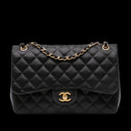 Black Leather Chanel Flap Bag