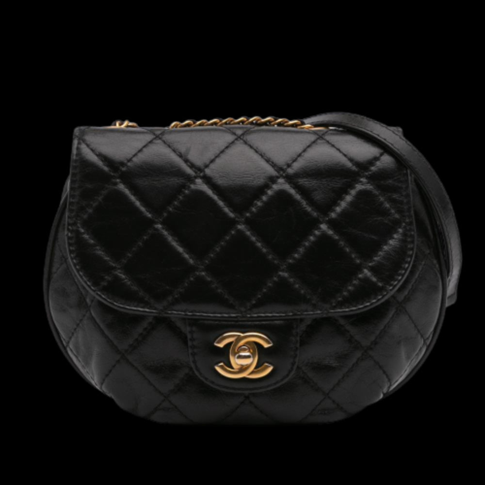 Black Leather Chanel Flap Bag