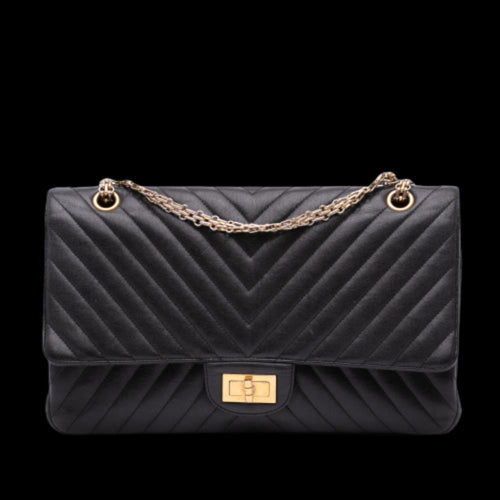 Black Leather Chanel Flap Bag